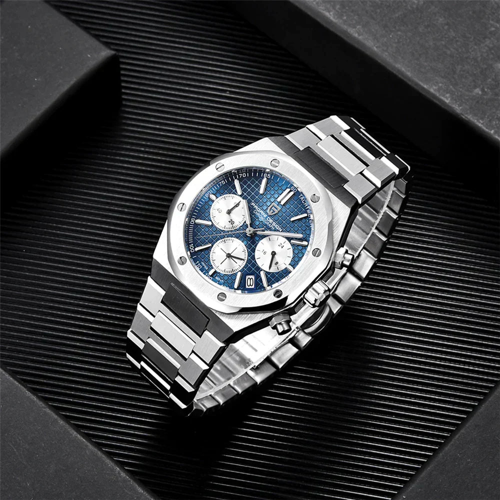 2023 New Pagani Design Men’s Quartz Watches Sapphire Stainless Steel Chronograph 200M Waterproof