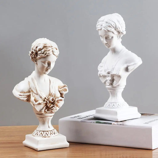 Resin Bust Statue Figurines Home Decoration Sculpture White - Art Hobbyist Ornament Collectibles