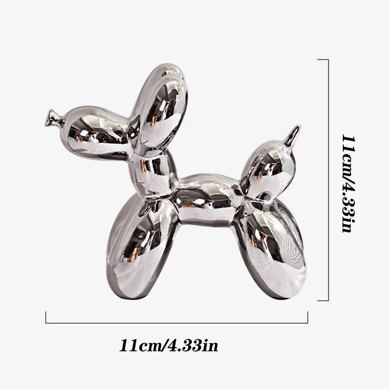 ERMAKOVA 11cm Creative Balloon Dog Abstract Ceramic Ornament Sculpture Figurine Statue Home Office Accessories Decoration Gift