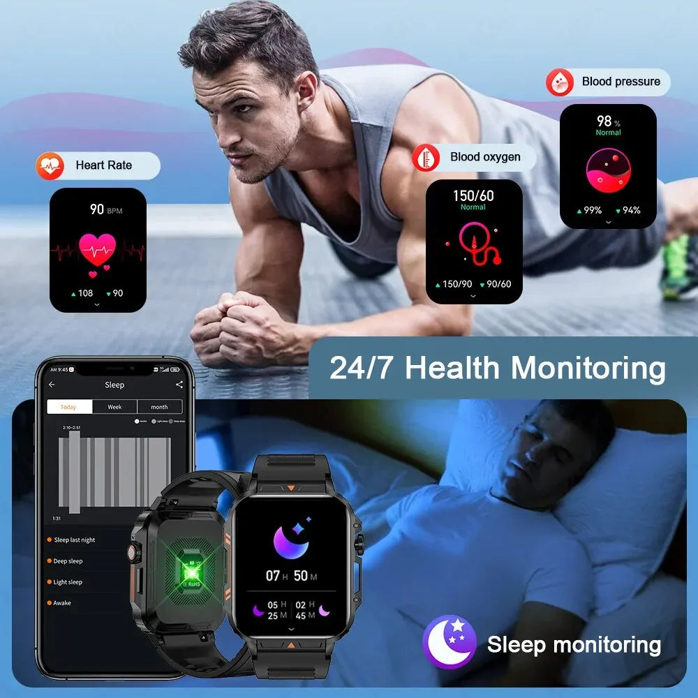 Lige Smartwatch 1.95 Inch Screen Health Monitoring Watches Ip68 Waterproof Sport Fitness Smart