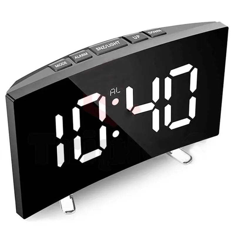 Electronic Alarm Clock Noiseless Design Digital LED Large Display Mirror Electronic Clock Digital Alarm Clock LED Mirror Clocks