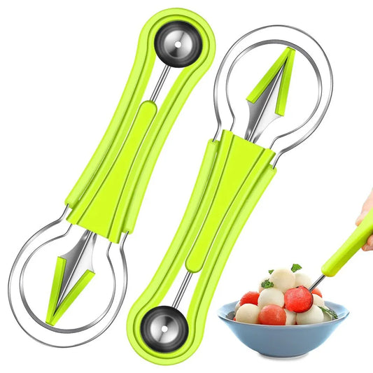 1pc Green 4 in 1 Fruit Cutter Scoop Carving Knife Fruit Dig Pulp Separator Fruit Platter Kitchen Gadgets Acces