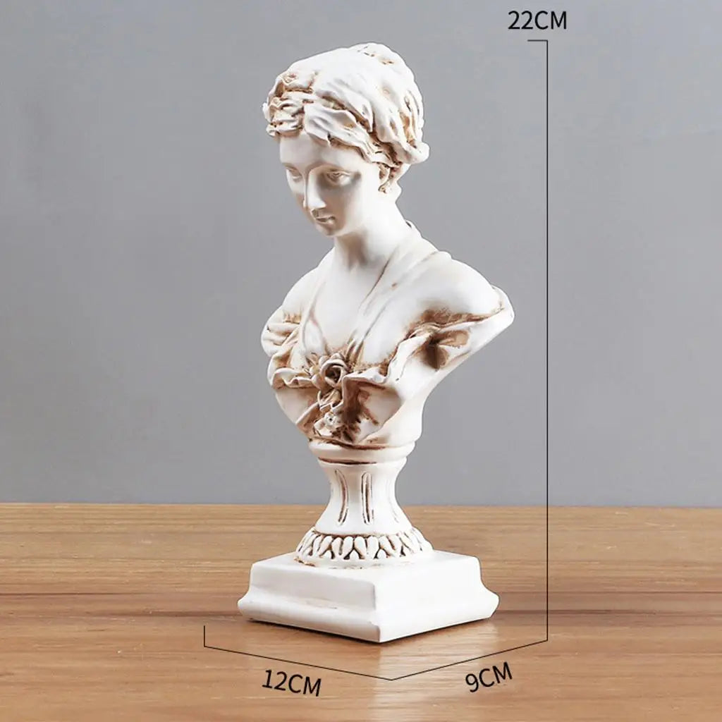 Resin Bust Statue Figurines Home Decoration Sculpture White - Art Hobbyist Ornament Collectibles