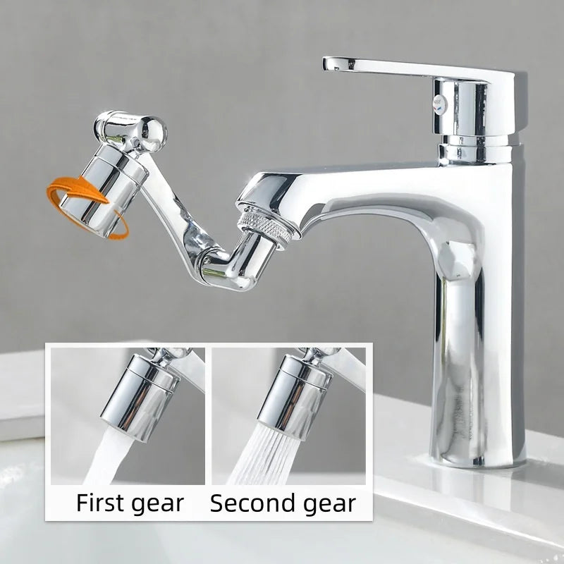 1080 Degree Rotatable Multifunctional Water Tap Bubbler Extender Two Modes Of Water Flow Faucet Robotic Arm Bathroom Accessories