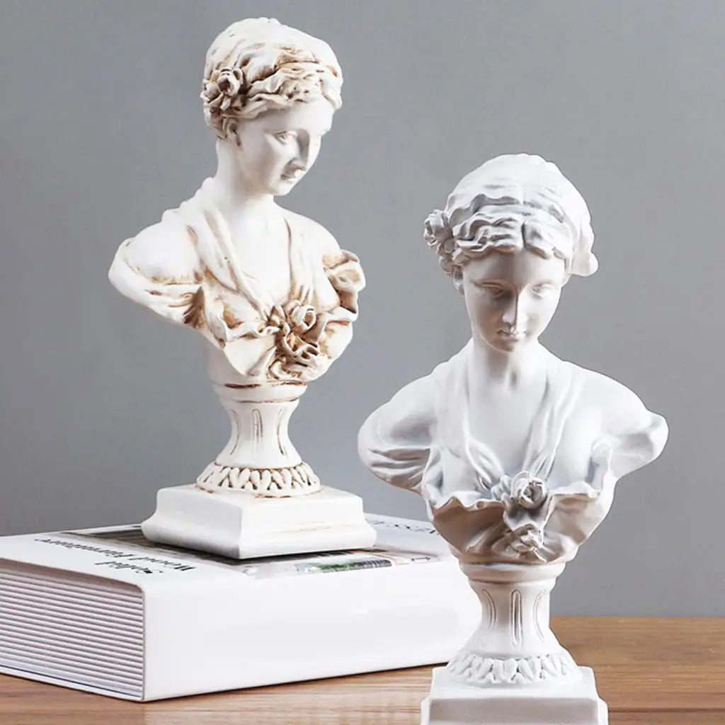 Resin Bust Statue Figurines Home Decoration Sculpture White - Art Hobbyist Ornament Collectibles