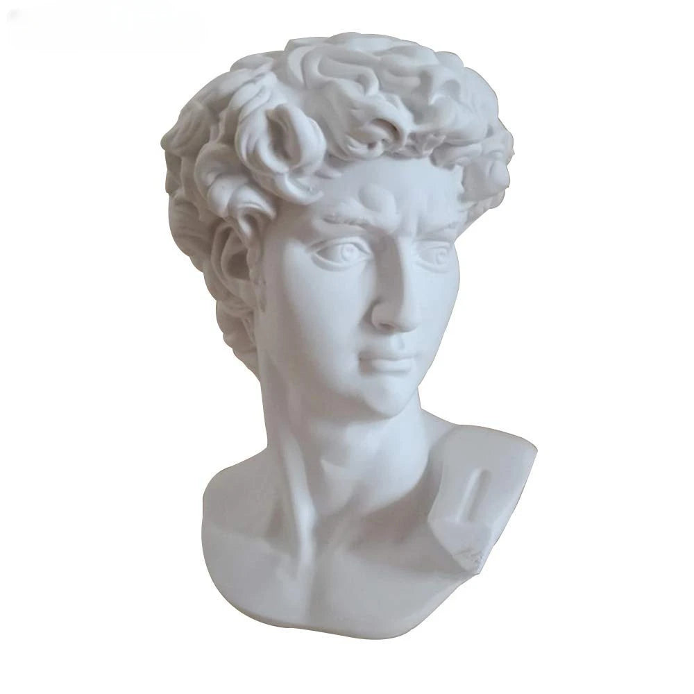 15cm David Statue Head Portraits Mini Gypsum Michelangelo Home Decoration Resin Art Craft Home Decor Sculpture