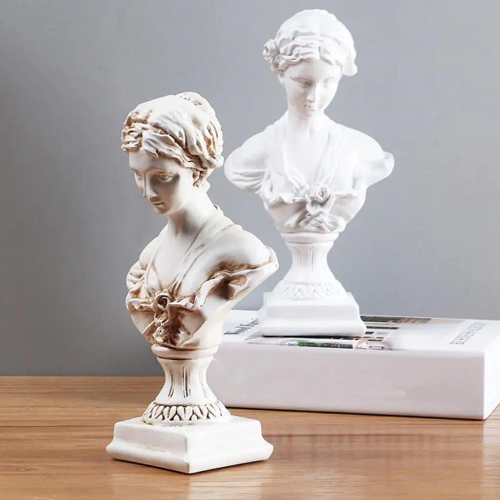 Resin Bust Statue Figurines Home Decoration Sculpture White - Art Hobbyist Ornament Collectibles