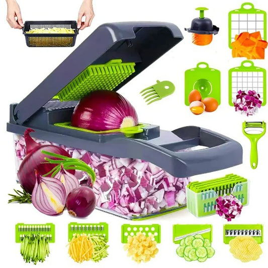 14/16 in 1 Handle Multifunctional Vegetable Chopper Food Grate Food Chopper Vegetable Slicer Dicer Cut Kitchen Items cocina