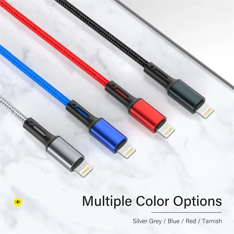 3A USB Cable For iPhone 14 13 12 11 Pro Max X XR 6s 7 8 Plus 2m 3m Lead Mobile Phone Fast Charging Cord Data Charger Wire