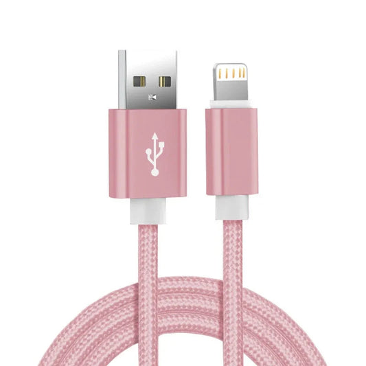 Metal Nylon Braided USB Charger Cable for iPhone 14 8 7 6S Plus X XR XS 11 12 13 Pro Max iPad 9 Fast Charging Data Cord 1m 2m 3m