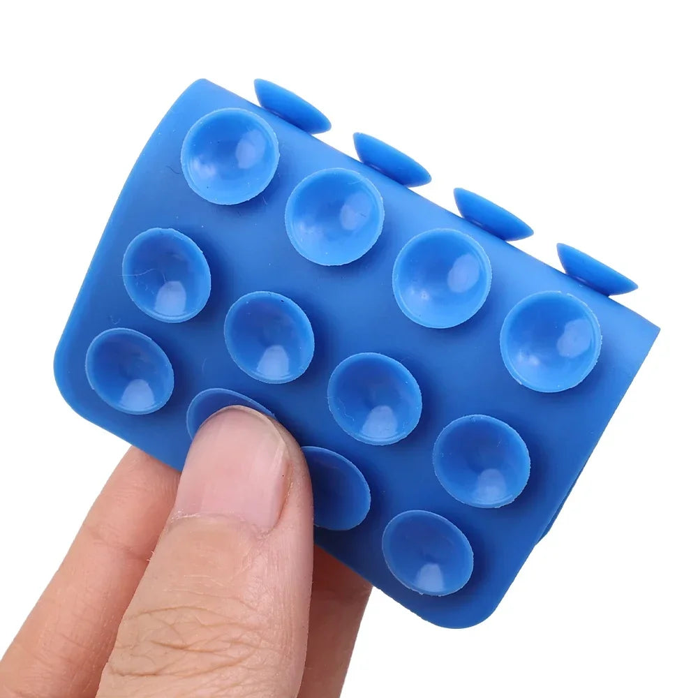 1-5Pcs Square Silicone Suction Pad For Mobile Phone Fixture Suction Cup Backed Adhesive Silicone Rubber Sucker Pad For Fixed Pad