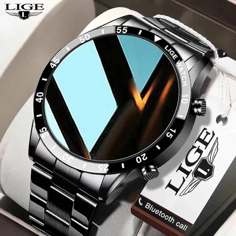 Lige 2023 Smart Watch Men Full Circle Touch Screen Bluetooth Call Smartwatch Waterproof Sport